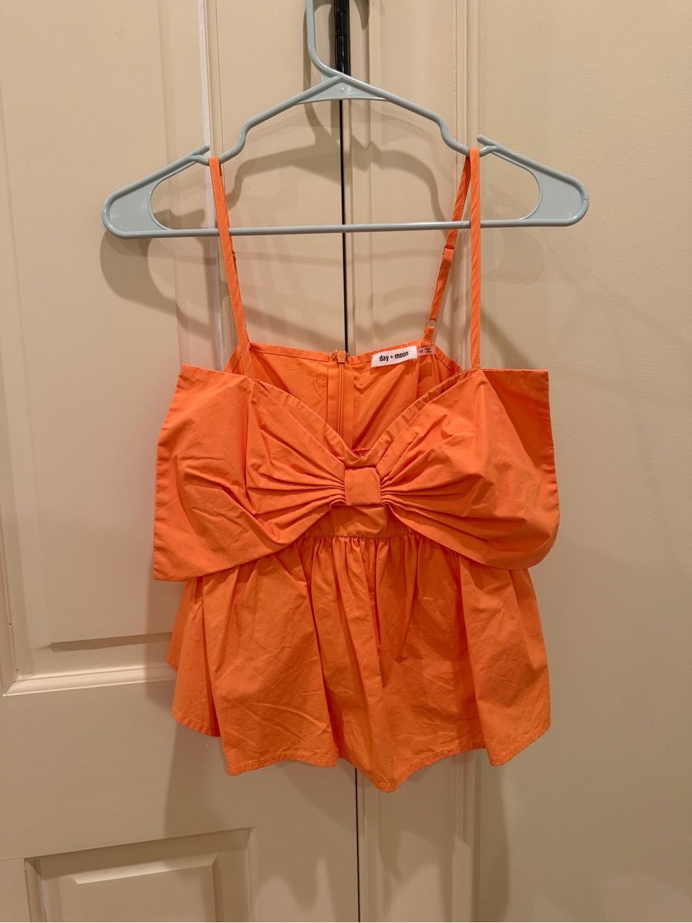 Day + Moon Orange Bow-Front Spaghetti Strap Camisole